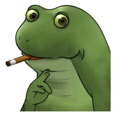 Frog smoking a Cuban cigar sticker