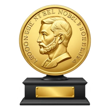 nobel prize medal on the pedestal sticker