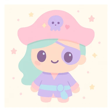 pirate, kawaii style sticker