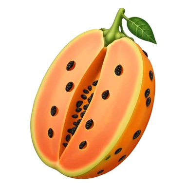 A beautiful papaya fruit is peeled and has black spots.It should be very ripe. sticker