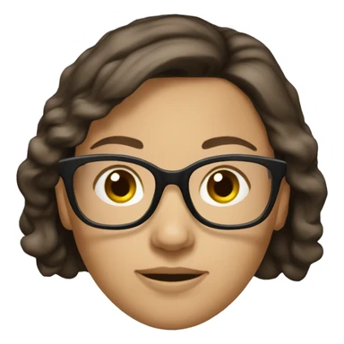Brunette Caucasian woman glasses sticker