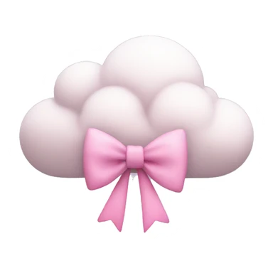 Cloud with a pink bow on it sticker