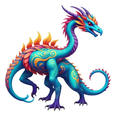 Epic complex detailed aesthetic-scenic-Fakémon-creature sticker