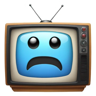 A tv with a happy star inside sticker