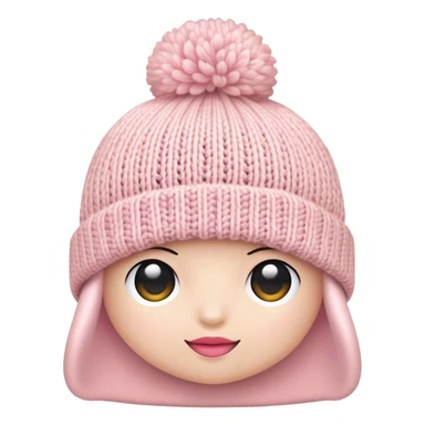 pastel pink realistic knitted hat sticker
