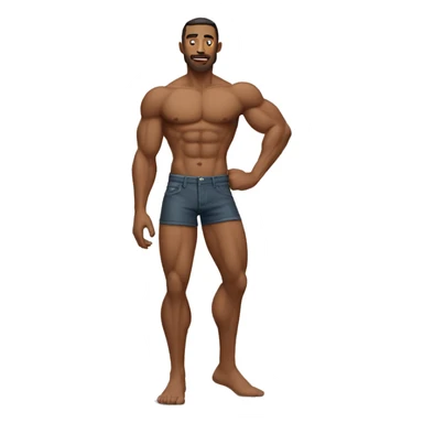 muscular man with extra skinny legs sticker