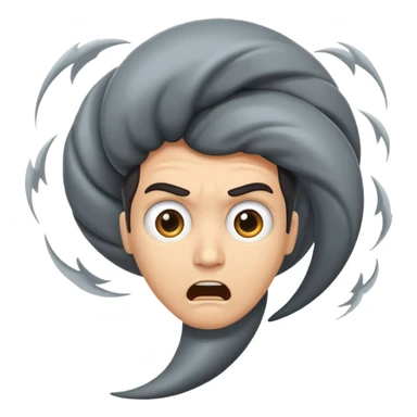 tornado with feary expression  sticker