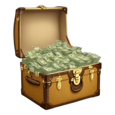 louis vuitton trunk full of money bills sticker