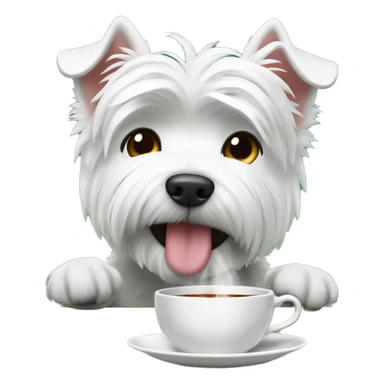 Westie drinkin a tea sticker