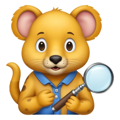 animal holding magnifying glass sticker