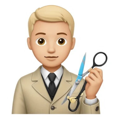 tailor man with scissors sticker