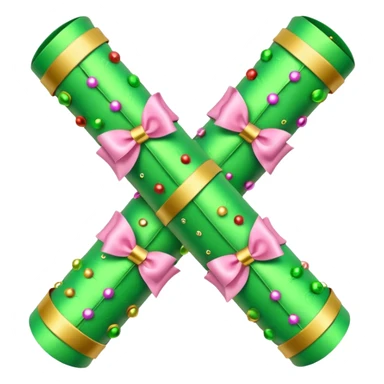 light green and light pink christmas crackers sticker