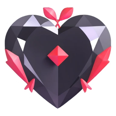 round diamond hearts and arrows cut, red sticker