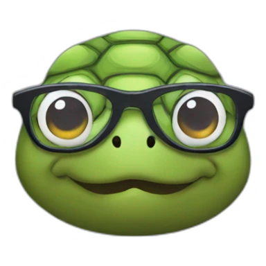 Turtle with glasses and curly hair sticker