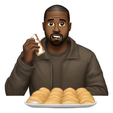Kanye west eating smores sticker