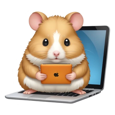 hamster working on a laptop sticker