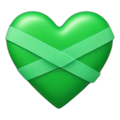 Green-heart-with-bandage sticker