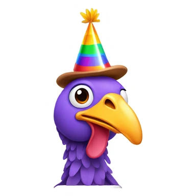 turkey with a birthday hat sticker