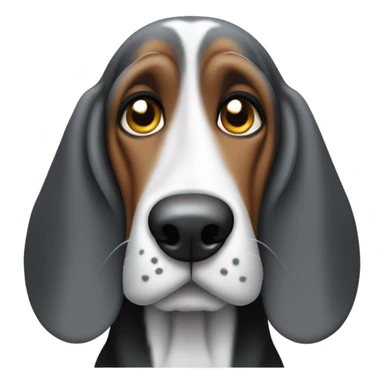 gray and black basset hound sticker