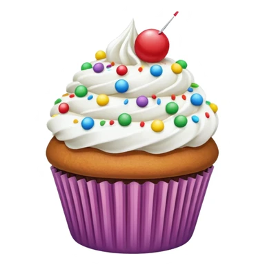 Cupcake with white icing and colorful sprinkles  sticker