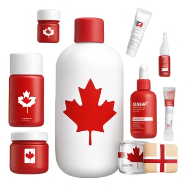 a canada flag mix with skincare sticker