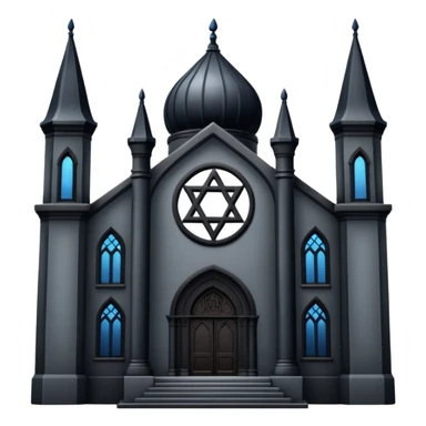 jewish synagogue in dark goth aesthetic style sticker