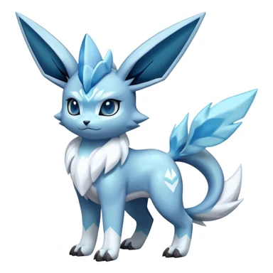 Fluffy Glaceon-dialga-hybrid, full body sticker
