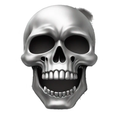 a stylized skull with metallic or silver hue, with sharp, angular lines The skull's design is both skeletal and abstract, emphasizing a fierce, predatory nature.

The skull is often framed or accentuated by additional elements like a pair of wing sticker