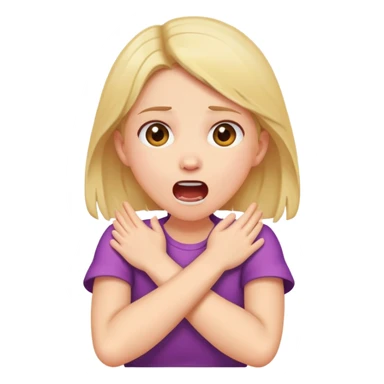 Girl crossed arms around neck screaming  sticker