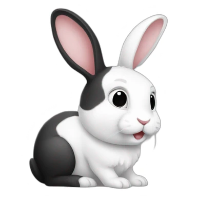 Black and white rabbit sticker