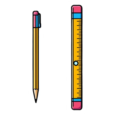 ruler and eraser sticker