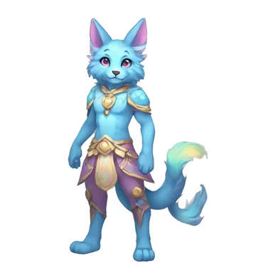 Full body Kawaii bright fantasy ethereal anthro fursona animal sticker