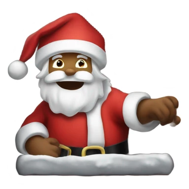 Santa getting stuck in chimney sticker