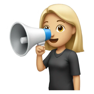 Girl with megaphone sticker