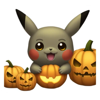Cute Pikachu holding halloween pumpkin sticker