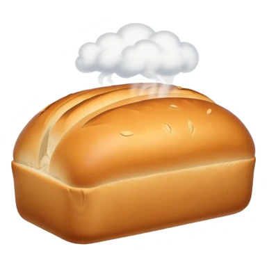 loaf of bread with steam rising, simple and bright sticker