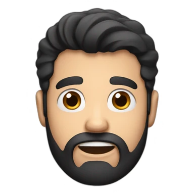 Bearded man with black hair surprised sticker