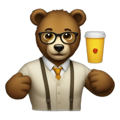 nerd combined with a bear sticker