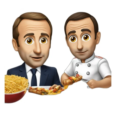 Emanuel Macron qui mange un Kebab avec Eric Zemmour sticker