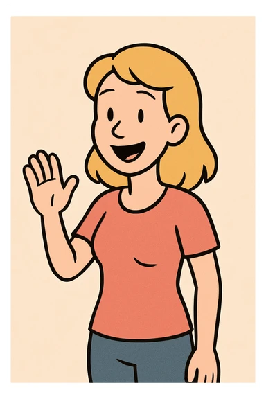 faceless young woman, cheerful and welcoming, smooth silhouette, minimalistic style, simple flat toon illustration sticker