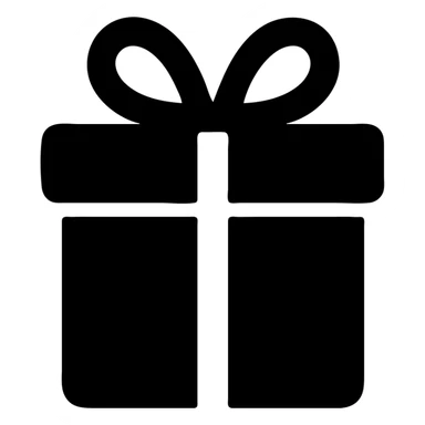 solid filled gift box with ribbon icon sticker