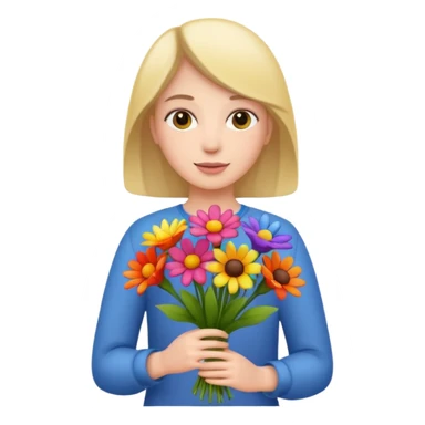 flower-bearing person sticker