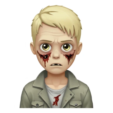 zombie boy with blonde hair long  sticker