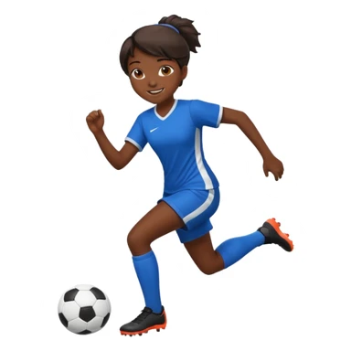 chica morena jugando futbol sticker