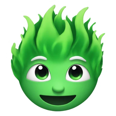 Green flames sticker