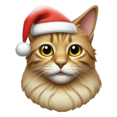 cat with Santas Claus cap sticker