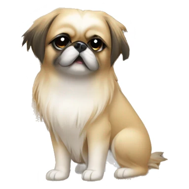 Pekinese inside a doghouse sticker