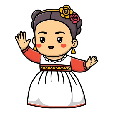 Frida Kahlo waving sticker