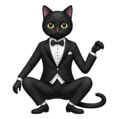 𝐛𝐥𝐚𝐜𝐤 𝐜𝐚𝐭 𝐰𝐢𝐭𝐡 𝐚 𝐬𝐮𝐢𝐭 𝐛𝐮𝐭 𝐬𝐢𝐭𝐭𝐢𝐧𝐠 sticker