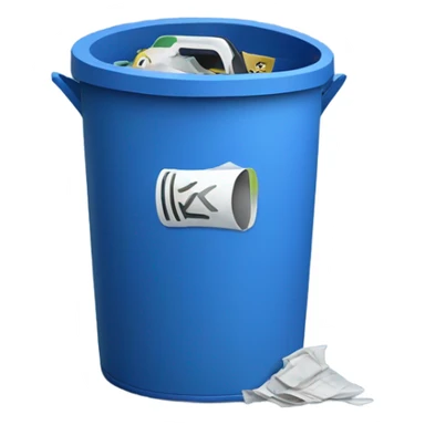 Telephone with blue screen with letters VK, put in trash can sticker